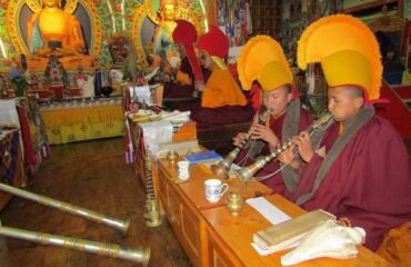 monks at panggom monastery